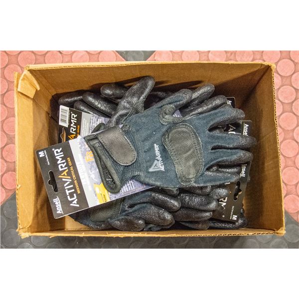 BOX OF 12 NEW ANSIL ACTIVA ARMOR GLOVES SZ M