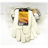 Image 1 : PACK OF 6 NEW LEATHER XXL WORKGLOVES FLEESE LINED