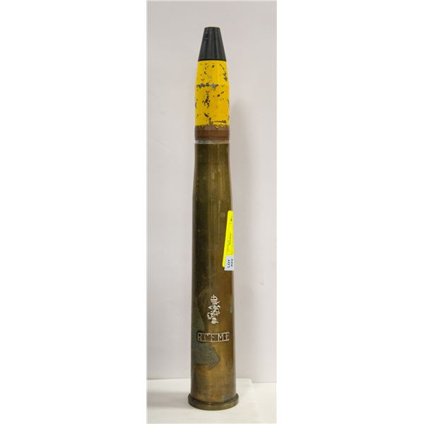 MILITARY ARTILLERY SHELL STAMPED R.C.F.M.E 14 IN L