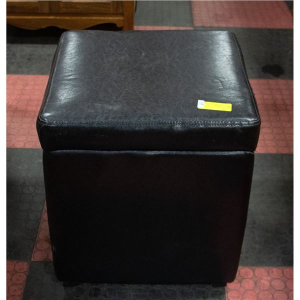 LEATHERETTE STORAGE OTTOMAN