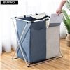 Image 2 : NEW 125L GREY/WHITE 2 SIDE LAUNDRY HAMPER