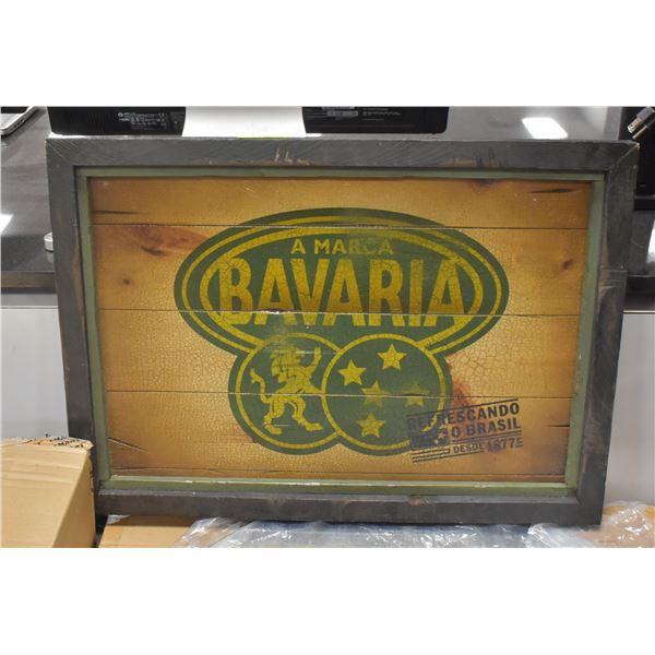 BAVARIA BEER WOODEN MANCAVE DISPLAY 22 X 17