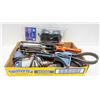 Image 1 : BOX OF TOOLS: DRILL, WELDING GOGGLES, TROUBLE