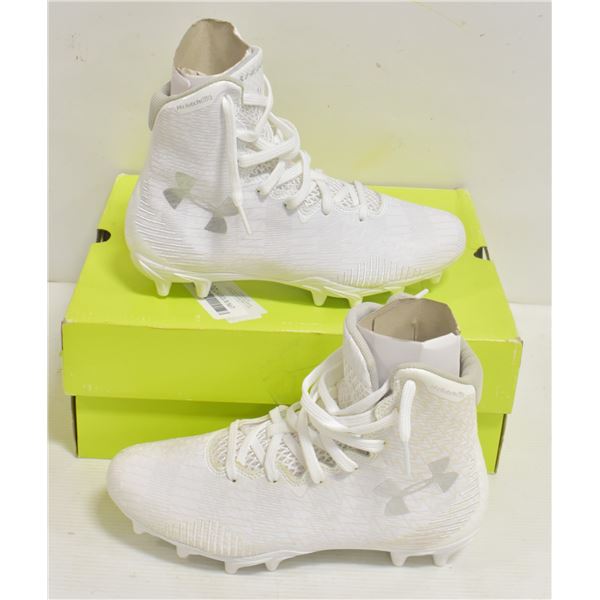 WOMANS UNDERARMOUR LACROSSE CLEATS SIZE 6 WHITE