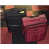 Image 1 : PAIR OF CARRY ON LUGGAGE BAGS; RED & BLACK