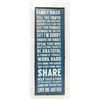 WOOD FRAMED FAMILY RULES ON CANVAS - 19 LINES OF