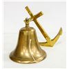 Image 1 : SOLID BRASS SHIPS BELL 7" TALL, COMPLETE WITH