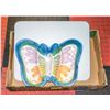 Image 1 : BUTTERFLY SERVING DISH AND GLASS CUTTING BOARD