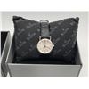 Image 2 : NEW Bulova ladies wristwatch w/ black leather strap (new in box)