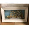 Image 1 : "The horror show " - The Morilla company canvas panel framed ship model decorative wall hanging