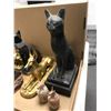 Image 2 : "The horror show" - Group of assorted Egyptian decorative figures - includes book ends / cat figures