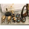 Image 3 : "The horror show" - Group of assorted brassware & decorative pcs - includes beetles / animal sculptu