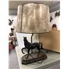 Image 1 : "The horror show" - Custom made wooden horse sculpture table lamp