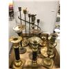 Image 1 : "The horror show" - Large group of assorted brass candle holders (approx 11 pcs)