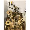 Image 2 : "The horror show" - Large group of assorted brass candle holders (approx 11 pcs)