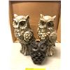 Image 1 : "The horror show" - Group of 3 decorative owl figurines