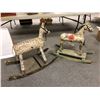 Image 1 : "The Horror Show" - Group of 2 wooden kids rocking horses