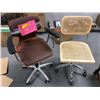 Image 1 : "The Horror Show" Hero's Office - 1 rolling "Mystery Chair" & 1 wicker back chrome rolling chair