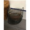 Image 2 : Group of assorted wicker & metal baskets from set dec