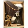 Image 1 : Group of large assorted set dec items - includes kitchenware/Canon recorder/ Philips vintage binder/