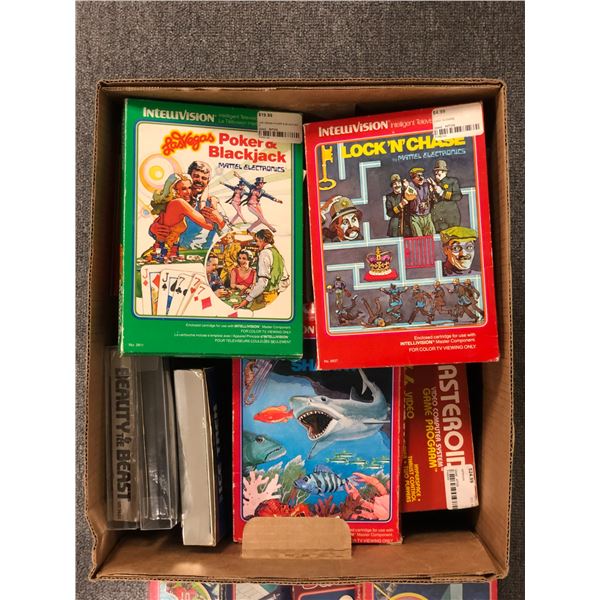 Box full of Intellivision new and used games