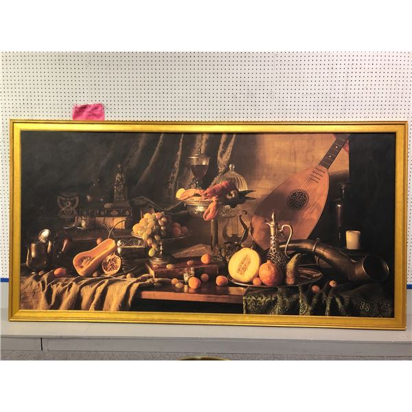 "Horror show" Hero's Estate framed painting - dimensions 104 x 54 inches