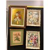 Image 1 : Group of 4 framed painting - assorted sizes