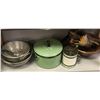 Image 2 : Group of assorted kitchenware - includes bowls/dishrack/cooking pot and cooking ustensils