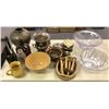 Image 1 : Large group of assorted of glassware and metalware - includes glass bottles/jars/pots etc.