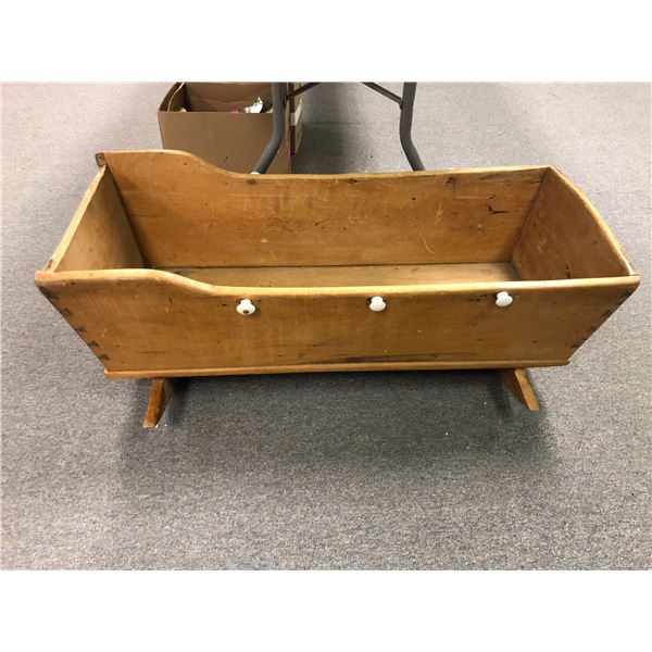 Vintage wooden cradle (approx. 38 x 16 x 50 inches high)