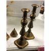 Image 2 : "Horror Show" - Group of brassware includes candle holders/bell/candles