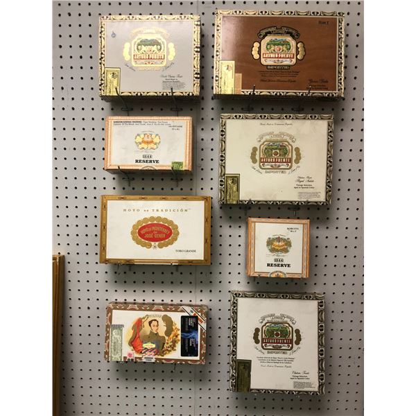 Group of 8 vintage assorted cigar boxes