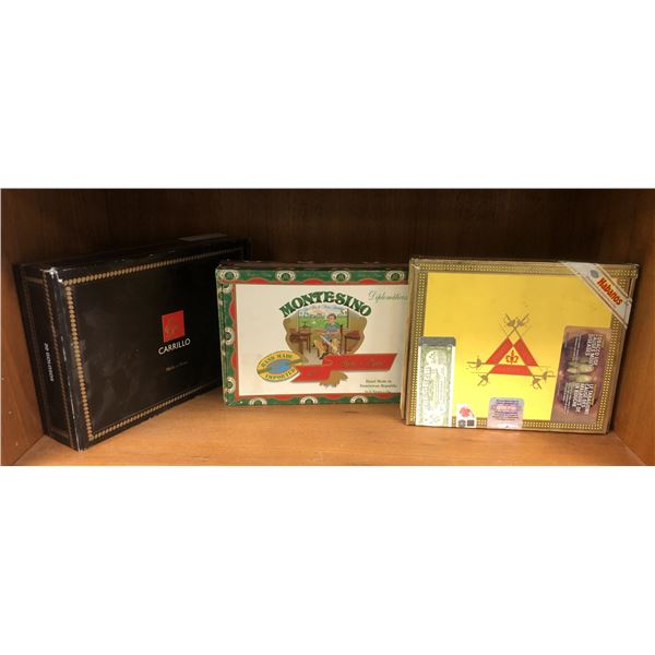 Group of 3 vintage cigar boxes