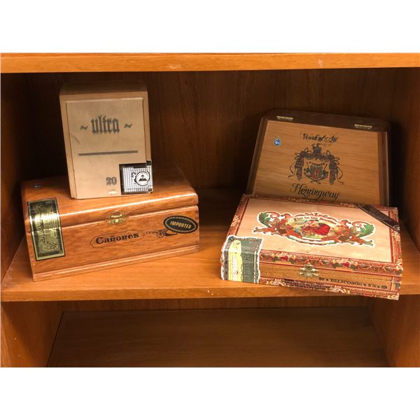 Group of assorted vintage cigar boxes