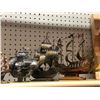 Image 3 : Group of metal and wood ships and boats decorative pieces