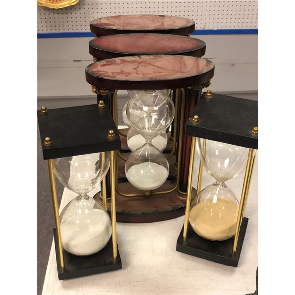 Group of 5 hourglasses