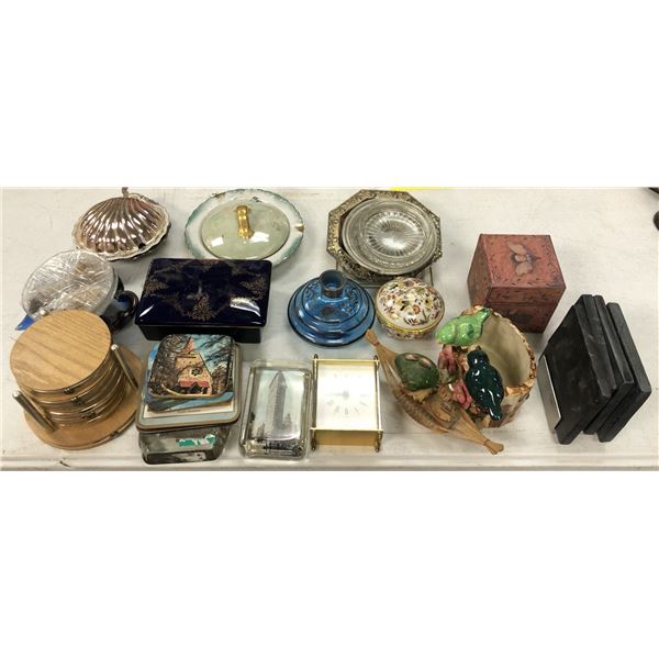 "Horror Show" 1960's group of assorted decorative pieces - includes coasters/boxes