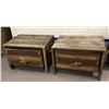 Image 1 : Group of 2 vintage single drawers wooden crates (approx. 21.5 x 15.5 x 15 inches each)
