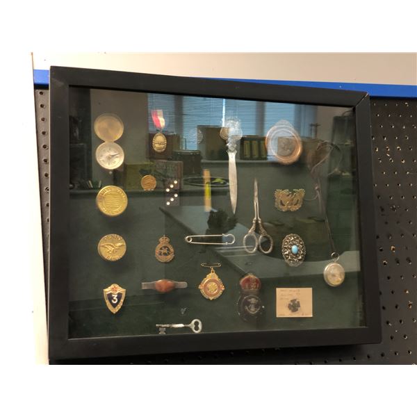 Framed military memorabilia wall decoration (approx. 20 x 16 inches)