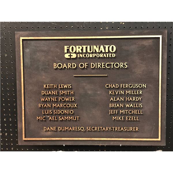 "Horror Show" - Fortunato Incorporated board of directors wall hanging