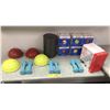 Image 1 : Group of misc. fitness items - includes dumbbells/ balance push ups/ soft weight balls etc.