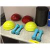 Image 3 : Group of misc. fitness items - includes dumbbells/ balance push ups/ soft weight balls etc.