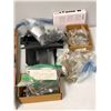 Image 2 : Large group of Misc. electronical hardware - includes switch boxes/commercial lamps/clamps etc.
