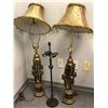 Image 2 : 2 pairs of table lamps w/ lamp shades and 1 chandelier/light fixtures