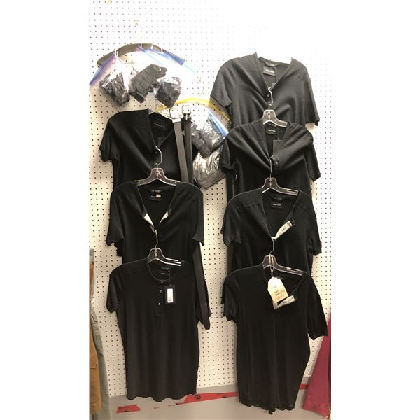 "Superhero Show" wardrobe - includes 7 black t-shirt/4 belts/4 pairs of leather gloves