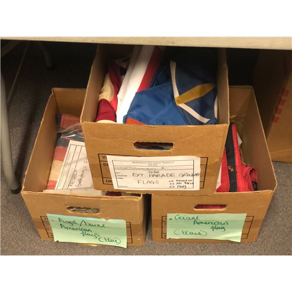 "Motherland Fort Salem" Season 2 - 3 boxes full of parade flags/edge/burnt flags and giant American