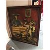 Image 1 : "Snowpiercer" - Framed painting of skeletons (approx 35 x 43 inches)