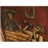 Image 2 : "Snowpiercer" - Framed painting of skeletons (approx 35 x 43 inches)