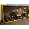 Image 1 : Large framed city/town print (approx 75 x 43.5 inches)