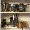 Image 1 : "Motherland Fort Salem"  large group of assorted kitchenware - includes rolling pin/sauce pan/wine c
